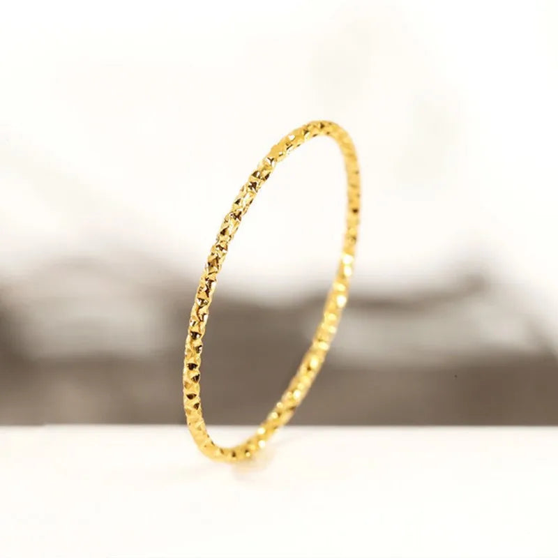 1 mm dünner stapelbarer Ring aus Edelstahl, facettierter Ring für Damen und Mädchen, Größe 4-10