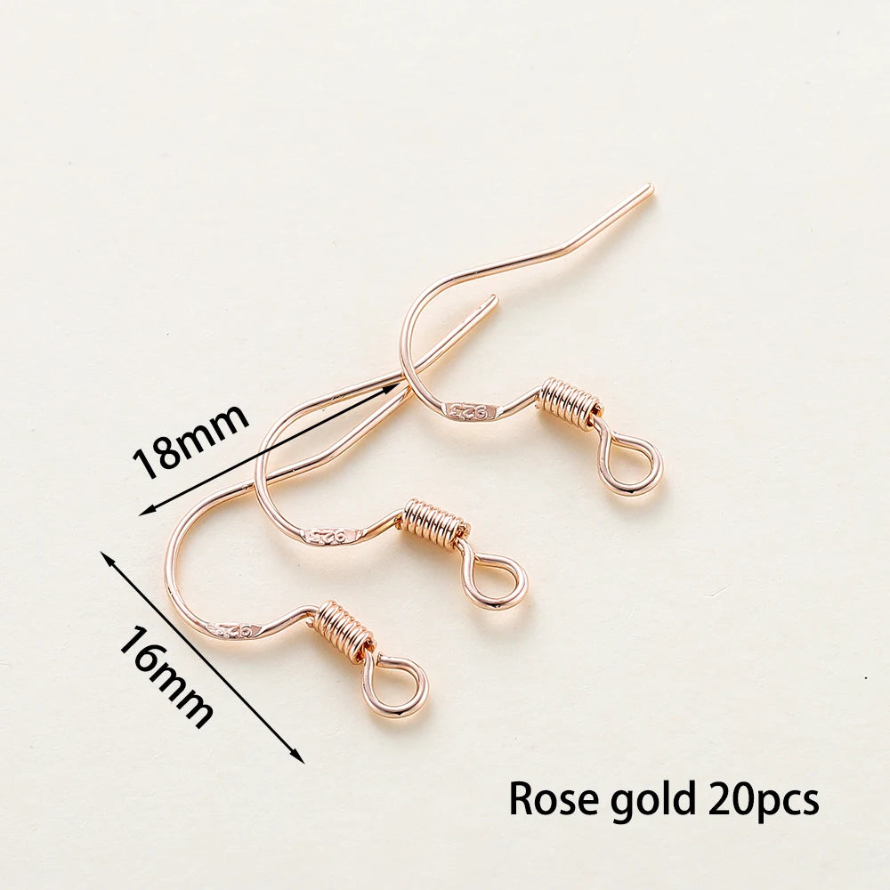 20 unidades/lote 6 estilos 14K 18K Alambres chapados en oro para pendientes con gancho para la oreja Suministros de cierres para pendientes para la fabricación de joyas DIY