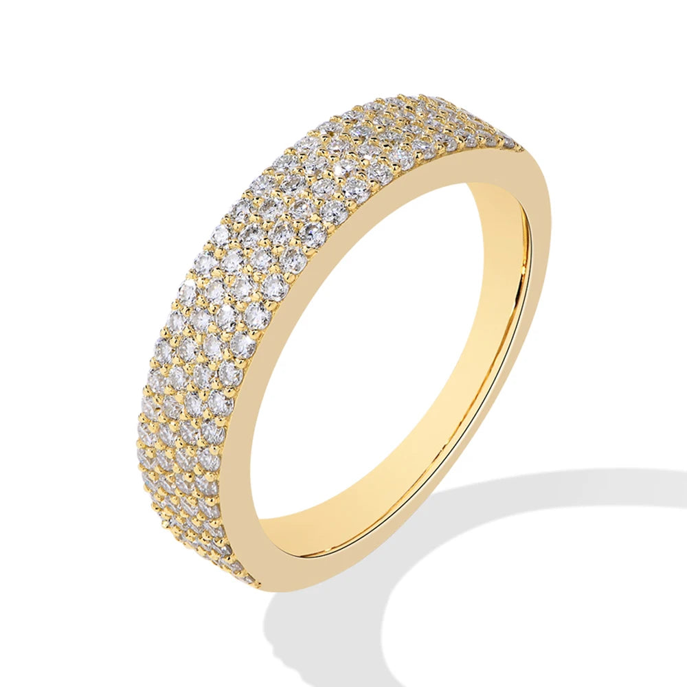 MINTYBOX Moissanit Ehering S925 Sterlingsilber Ring für Damen Labordiamant Stapelringe Verlobung Edler Schmuck Geschenk