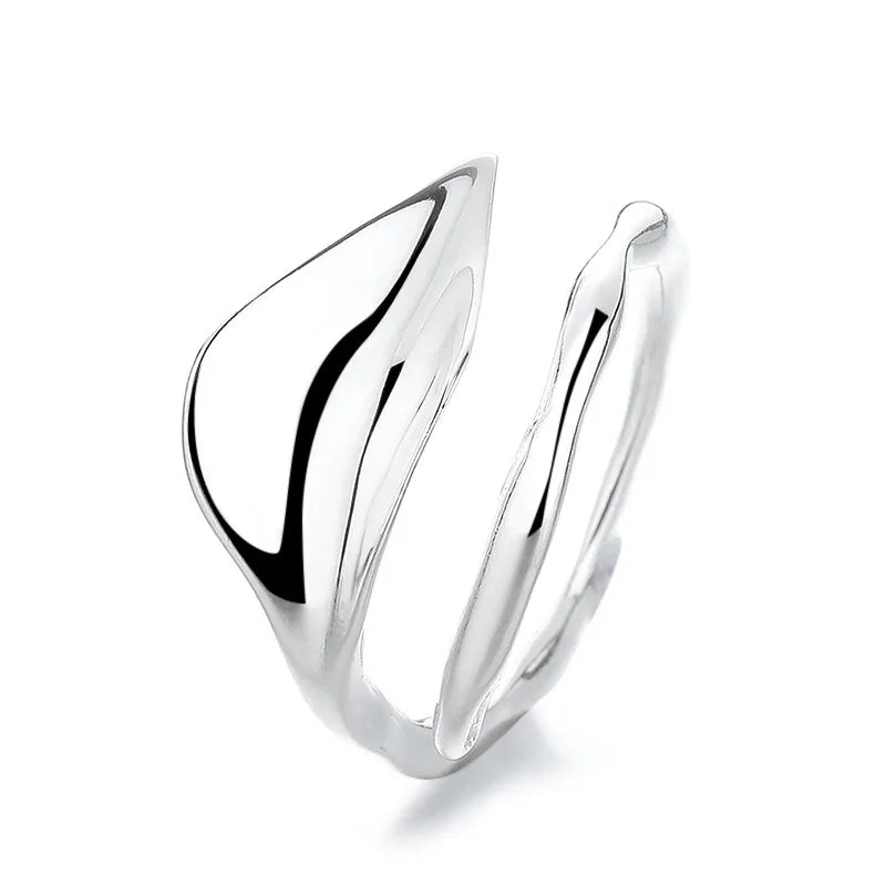 925er Sterlingsilber Glatte Oberfläche Blattringe für Frauen Paar Verlobung Schmuck Zubehör Großhandel Argent 925 Schmuck