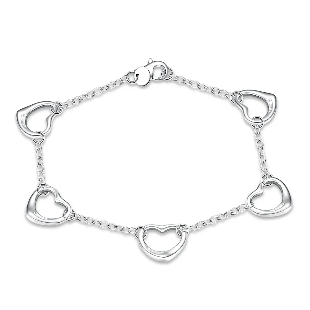 20,32 cm 18K Goldarmband 5MM seitliches Kettenarmband für Frauen Männer Mode Hochzeit Verlobung 925 Sterlingsilber Schmuck Geschenke
