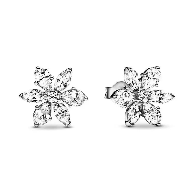 Nuevos pendientes de plata 925 con diseño de mariposa y flor, estilo europeo, para mujer, regalo de joyería exquisita para festivales