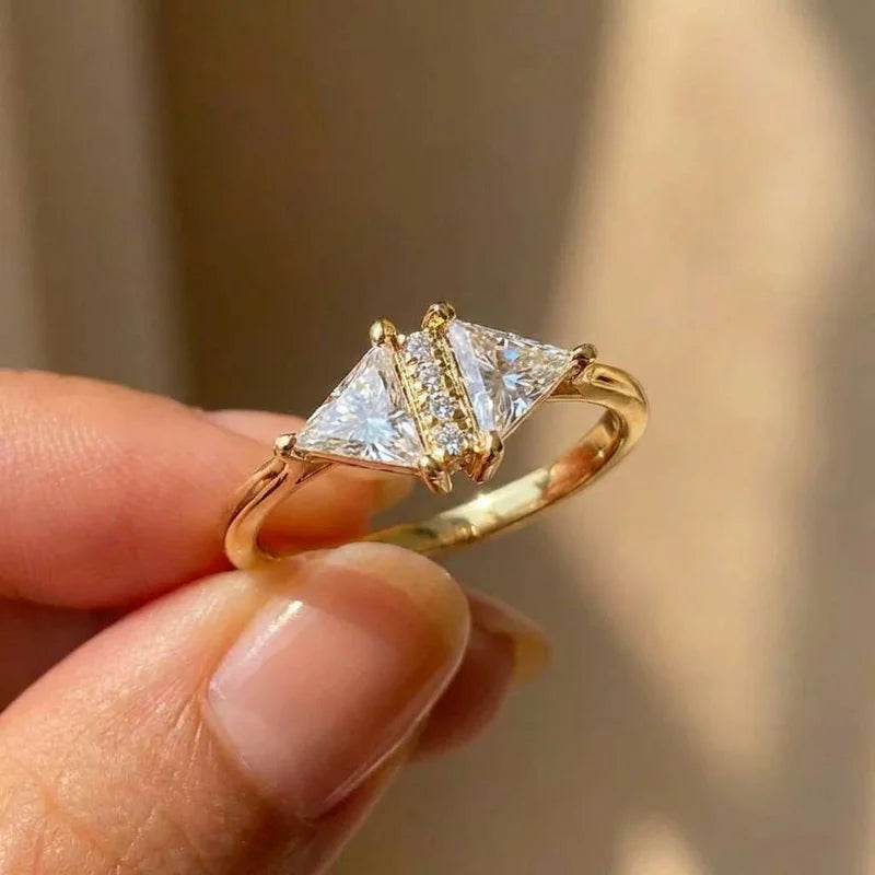 925 Sterling Silber Eternity Prinzessin Quadrat Zirkonia Kristall Ringe Damen Hochzeit Verlobung Luxus Klassisch Damen Schmuck