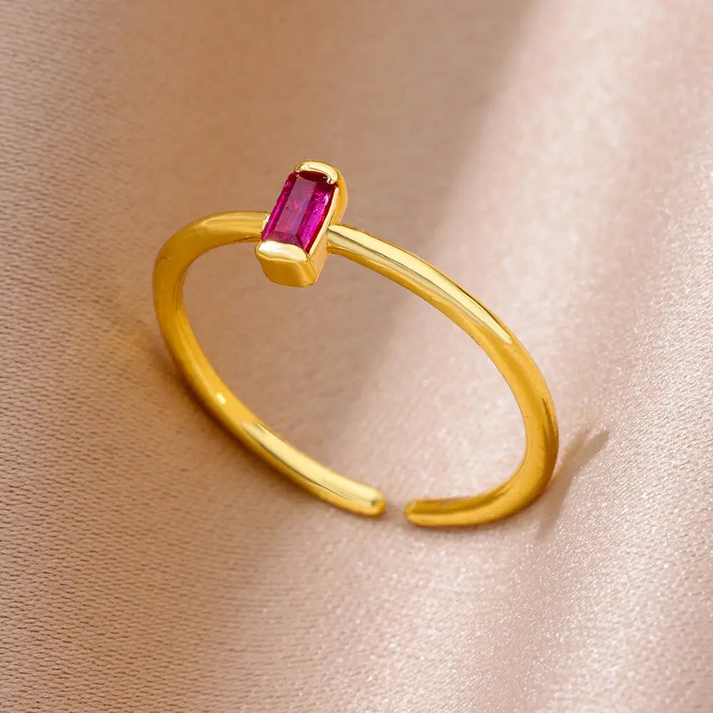 Winzige grüne Zirkon-Rundringe für Frauen, geometrischer Edelstahlring, luxuriöser Hochzeits-Weihnachtsschmuck, Geschenk, kostenloser Versand