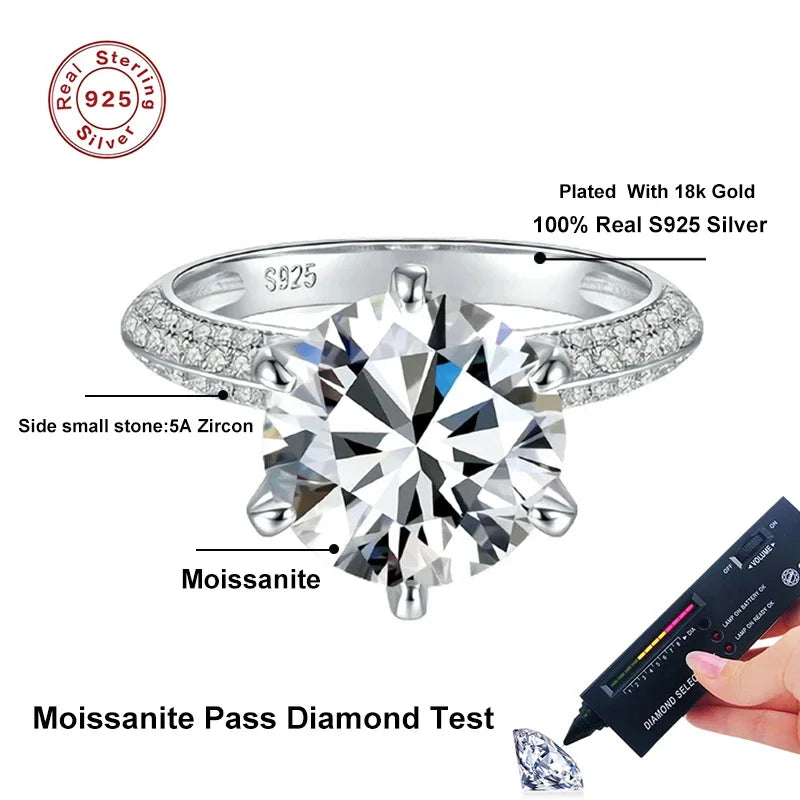 NeeTim 5 Karat Moissanit Eheringe für Frauen 925 Sterling Silber Ewigkeit mit Weißgold überzogen Band Verlobungsschmuck