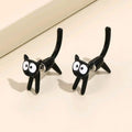 Schwarze Katze Design Ohrstecker Trendy Ins Mädchen Süße Damen Ohrringe Tiermotiv Schwarze Bemalung