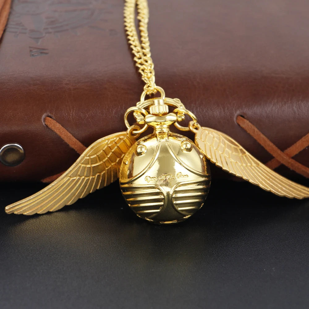 Magische Goldene Fee Kugel Quarz Taschenuhr Herren- und Damenuhr Vintage Fob-Uhr Kinder Geschenk Anhänger Halskette Souvenir Cf1177