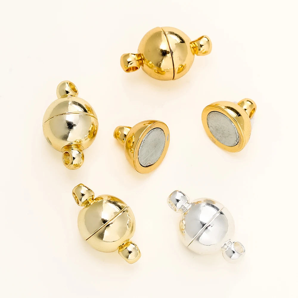 4/6 Stück/Packung 8*14MM 14K/18K Vergoldetes Messing Magnetverschluss Perlen für handgemachten DIY Schmuckzubehör
