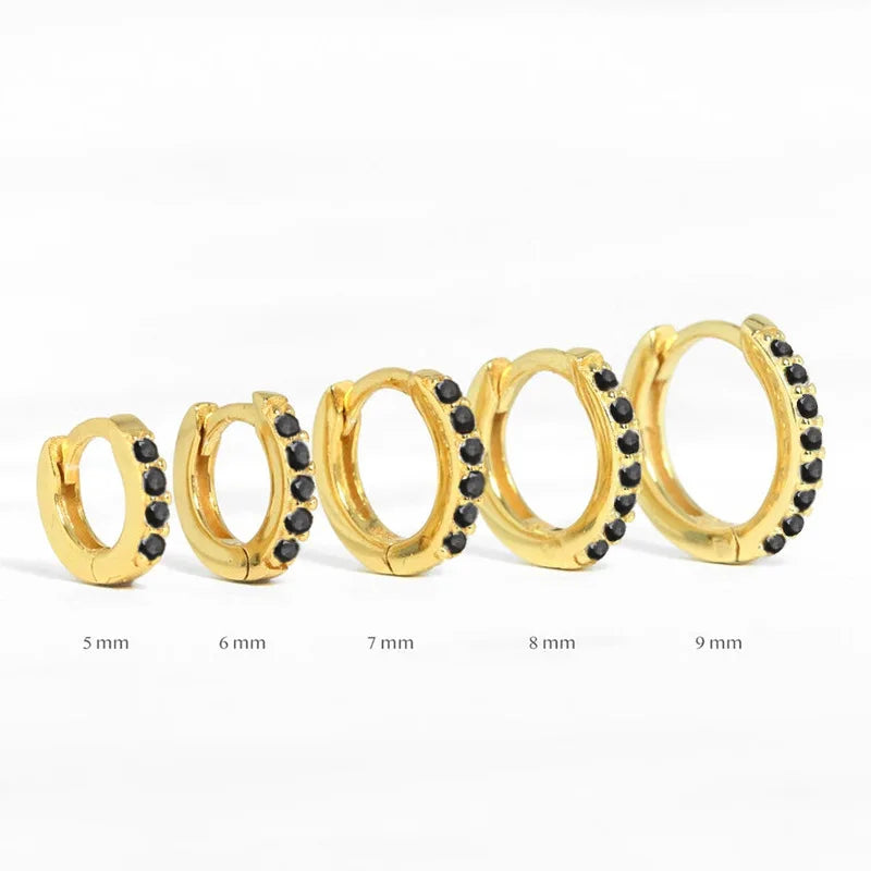 2 Stück Edelstahl Minimal Kristall Zirkonia Creolen Gold Silber Farbe Kleine Huggie Knorpel Ohrring Piercing Schmuck