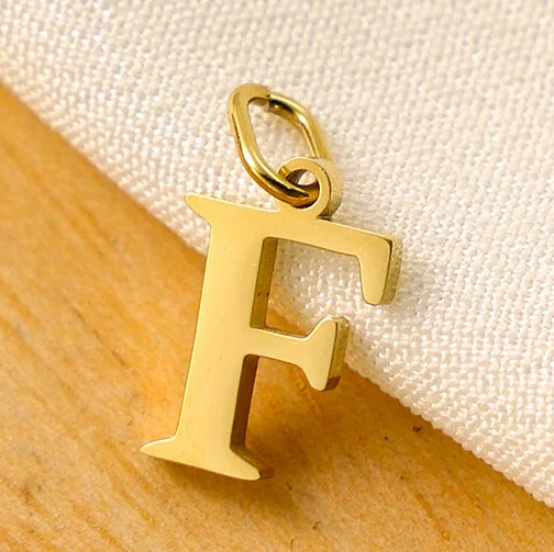 10PCS 26 Letters Stainless Steel Cut Alphabet Pendant for DIY Woman Necklace Ladies Jewelry Accessories Wholesale Dropshipping