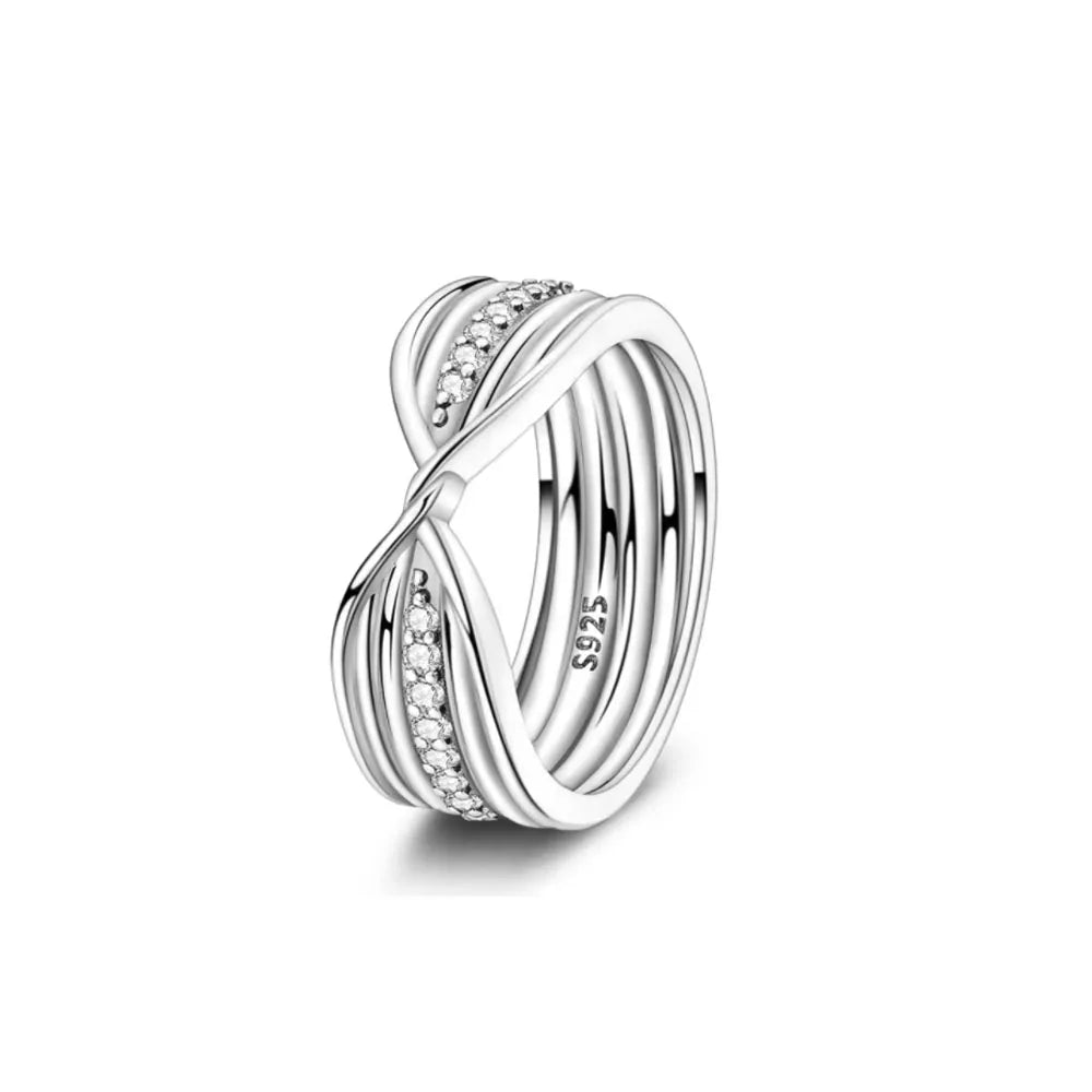 925er Silber Ring Heißer Verkauf Muttertag Mama Größe 6 7 8 9 Rot Blauer Stein Schmuck Charm Passender DIY Geburtstagsgeschenk