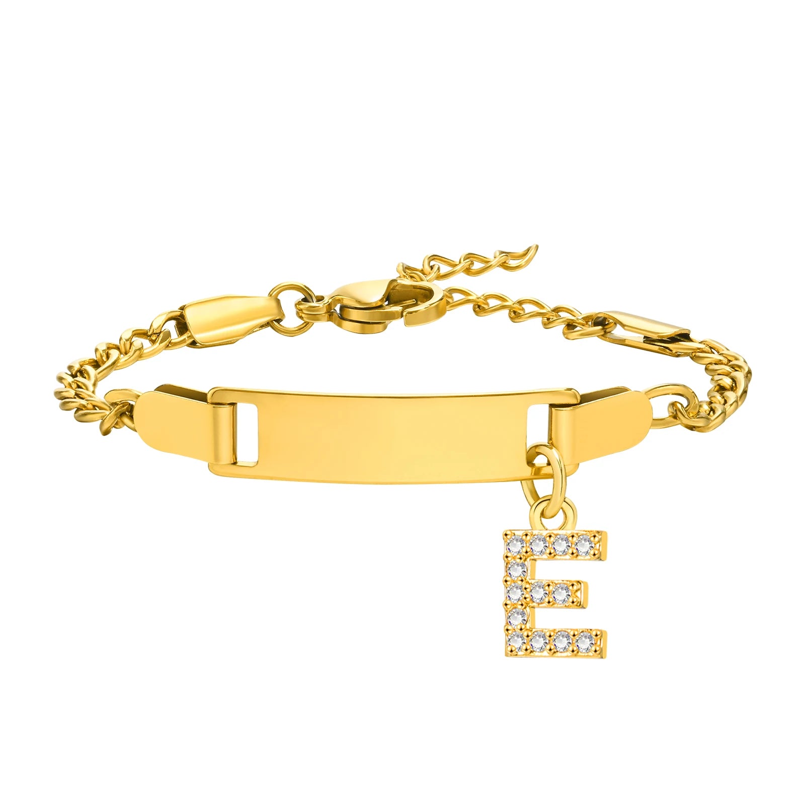 Personalisiertes Namensarmband mit Initialen für Jungen Mädchen, kostenlose Gravur Datum ID Armband Geburtstagsgeschenk