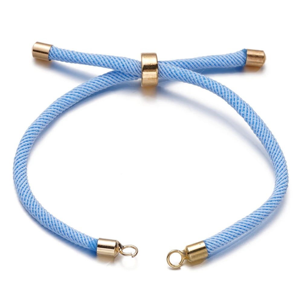 1 Stück Verstellbare Nylon Geflochtene Kordeln Schieber Freundschaftsarmbänder mit Messingkordelende für Schmuckherstellung DIY Zubehör