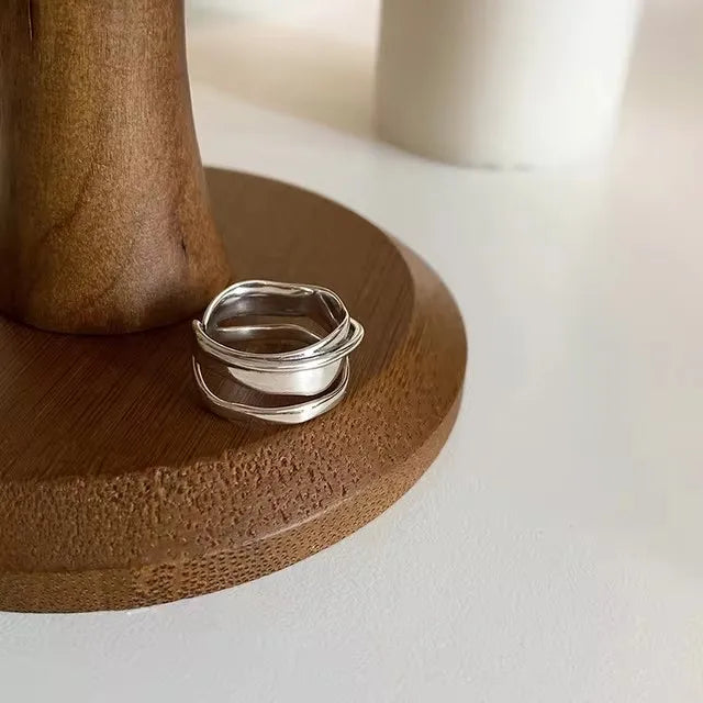 Anillos de plata de ley 925, diseño de piedra negra, vintage, hip hop, para parejas, tailandeses, regalo de cumpleaños