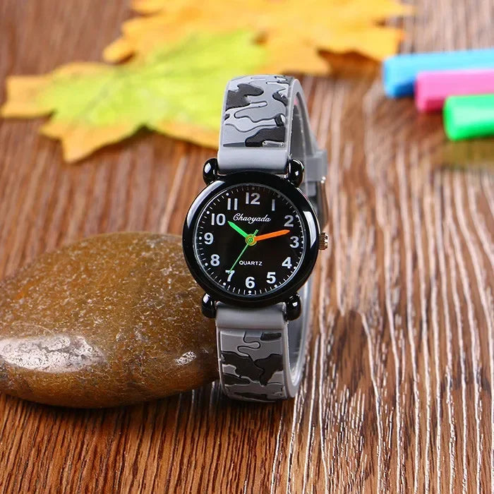 Reloj de pulsera de cuarzo con correa de camuflaje de marca para niños, relojes de dibujos animados para estudiantes, niños, niñas, deportivos, para fans del ejército, geniales, Dropshipping