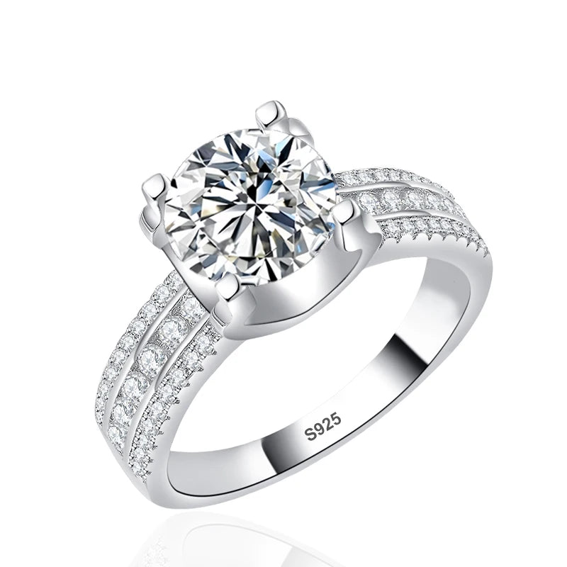 NeeTim 2ct 3ct 5ct D VVS1 Moissanit Ehering für Damen 925 Sterling Silber Band Labor Diamant Bänder Verlobungsringe