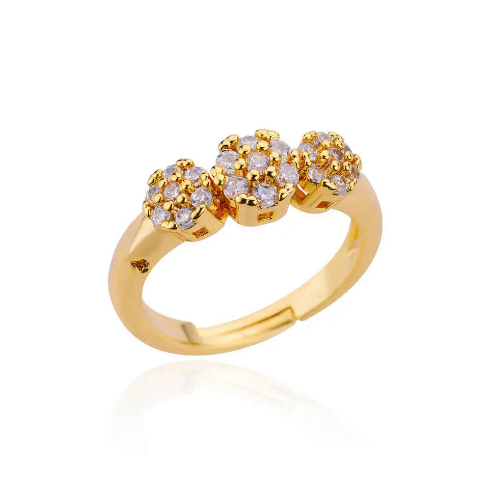 Zirkon Blumenform Ringe für Frauen Edelstahl Offener Ring Mode Koreanischer Neuer Hochzeitsschmuck Geschenk