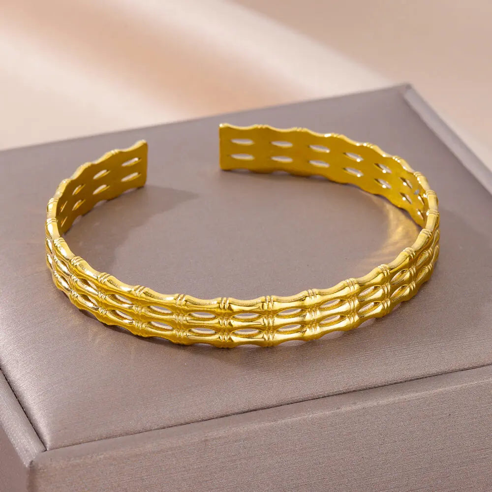 Schlangen Armreif Armband für Damen Edelstahl Vergoldet Öffnungsarmreif Tier Ästhetischer Schmuck pulseras mujer