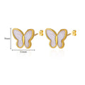Edelstahl Weiße Schmetterlings-Ohrringe für Frauen Elegante Ohr-Accessoires Ästhetische Schmetterlings-Ohrstecker Hochzeitsschmuck Geschenk