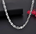 Cadenas planas de plata fina 925 para hombre y mujer, para bodas, fiestas, joyas, regalos de Navidad, 45-75 cm