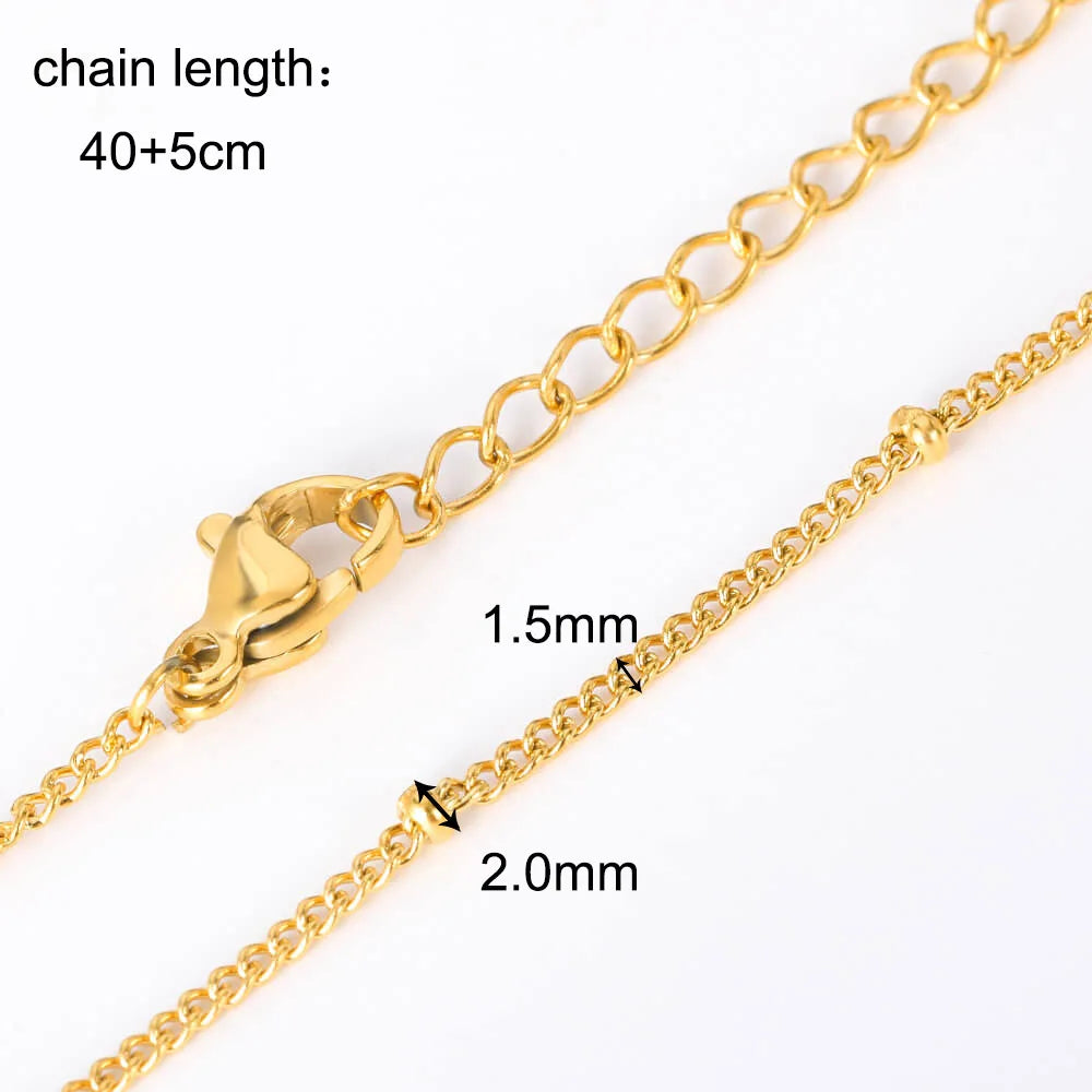 10pcs/Lot 45cm Stainless Steel Golden/Silvery Color 304 Chains Necklace Women Jewelry Making Accessories DIY Handmade Supplies