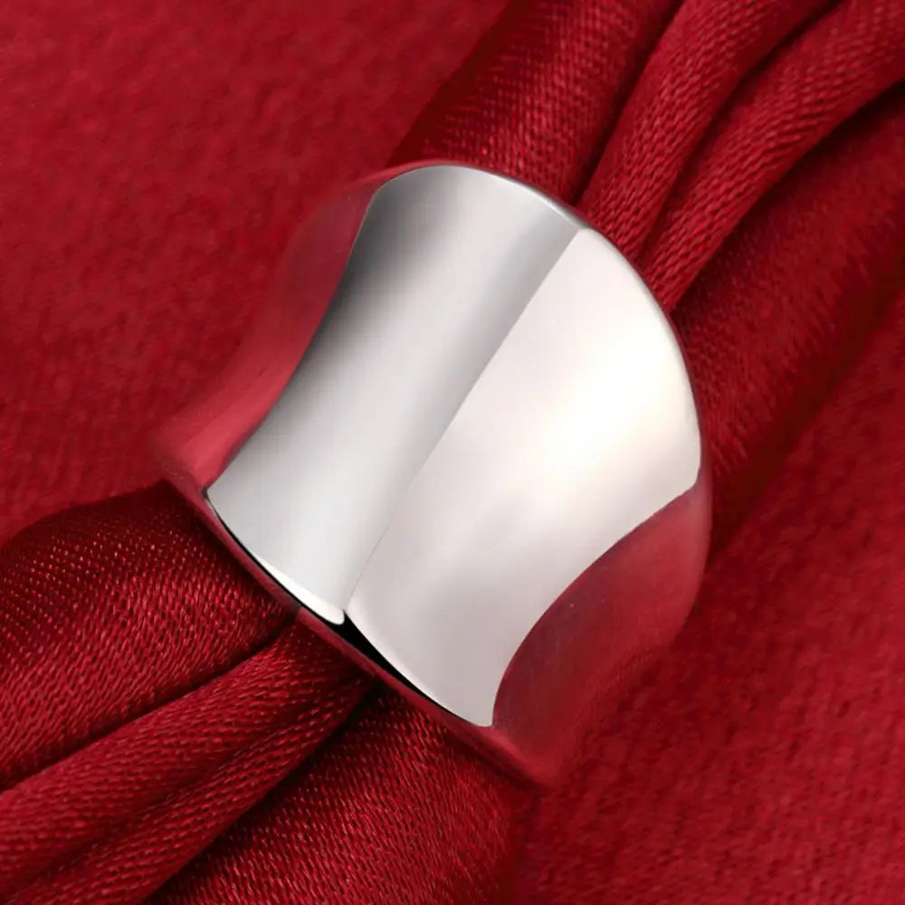 Heiße klassische Charms 925 Sterling Silber breite Ringe für Männer Frauen Größe 7 8 9 10 Mode Party edler Schmuck Weihnachtsgeschenke