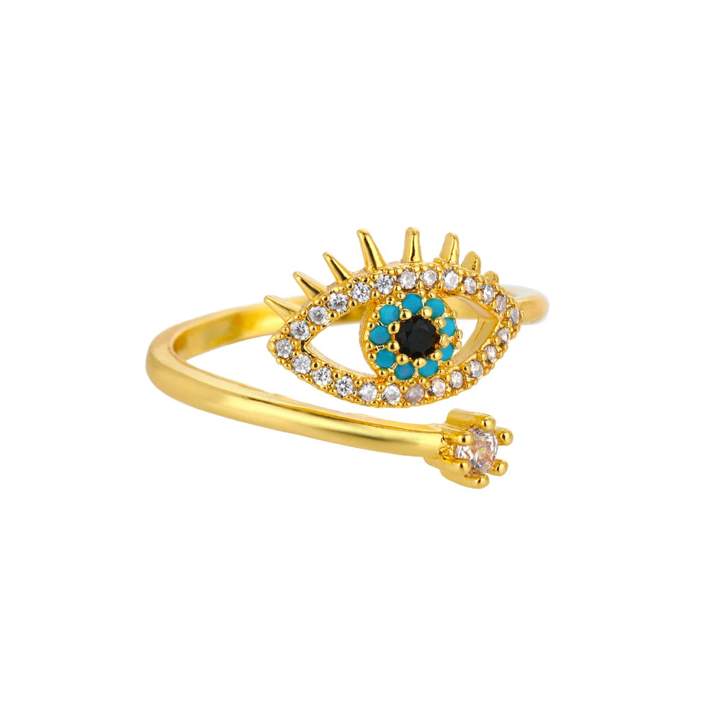 Böse Augen Ringe für Damen Edelstahl Türkischer Augenring Hochzeit Gothische Ästhetik Schmucksets anillos bague bijoux