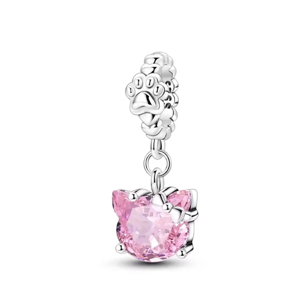 2026 Frühlings-Pink-Serie Ballon Schmetterling Blumen-Anhänger passend für S925 Europäische 925 Sterling Silber Armband Armreifen Halskette