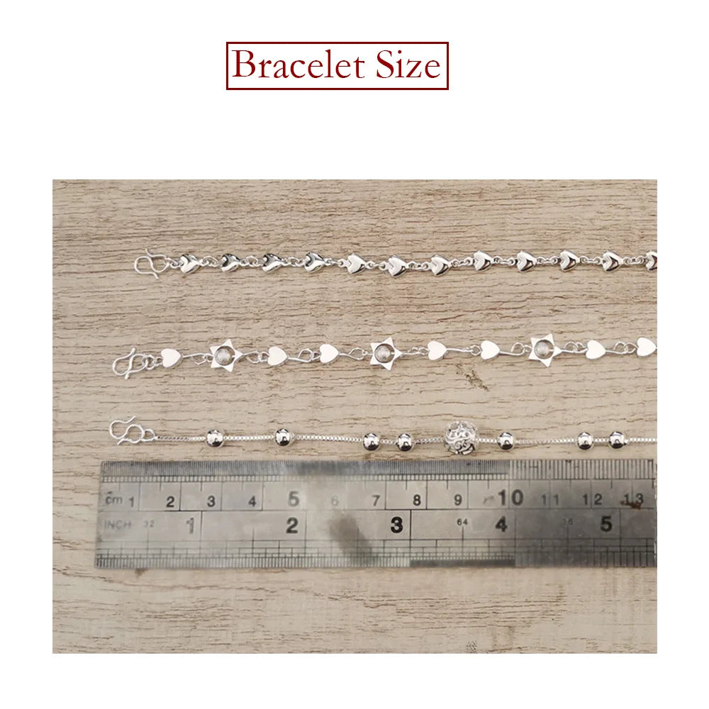 925 Sterling Silber Glücksperlen-Charm-Armbänder für Damen, Paar-Ketten, runde Armreifen, Luxus-Schmuckzubehör, Großhandel