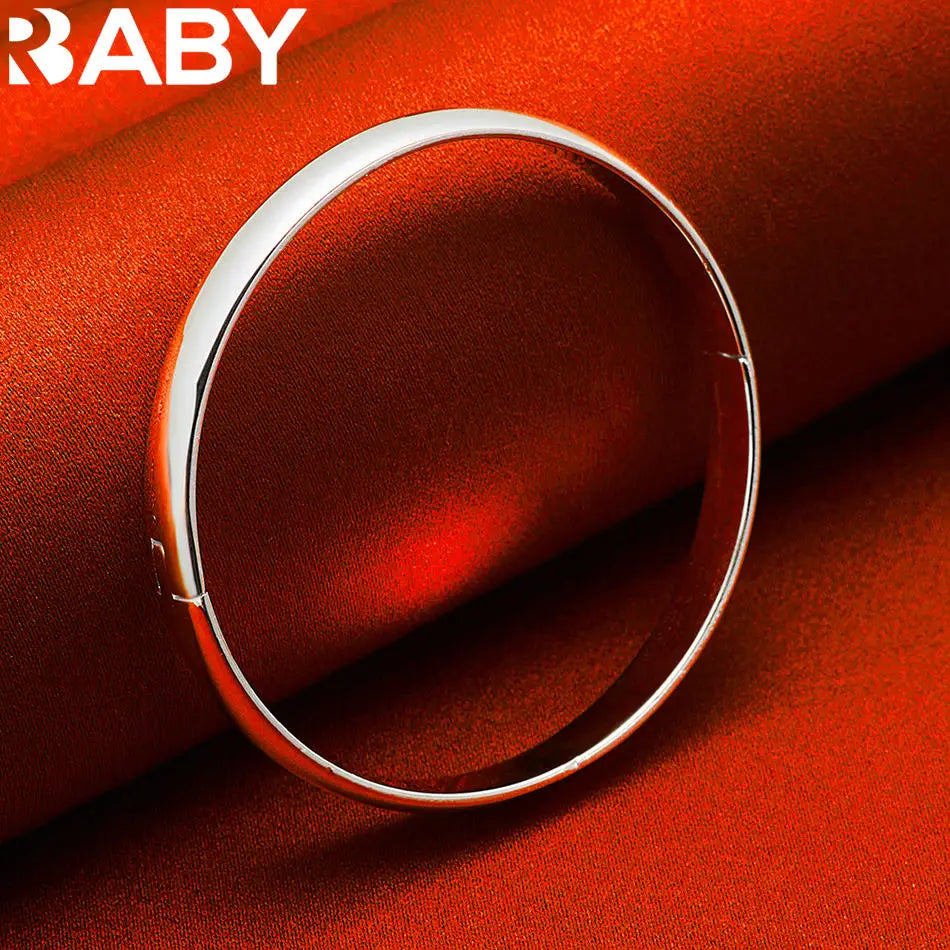 URBABY 925 Sterling Silver Design Round Bangle For Women Creativity Gifts Street All-match Party And Daily Wear