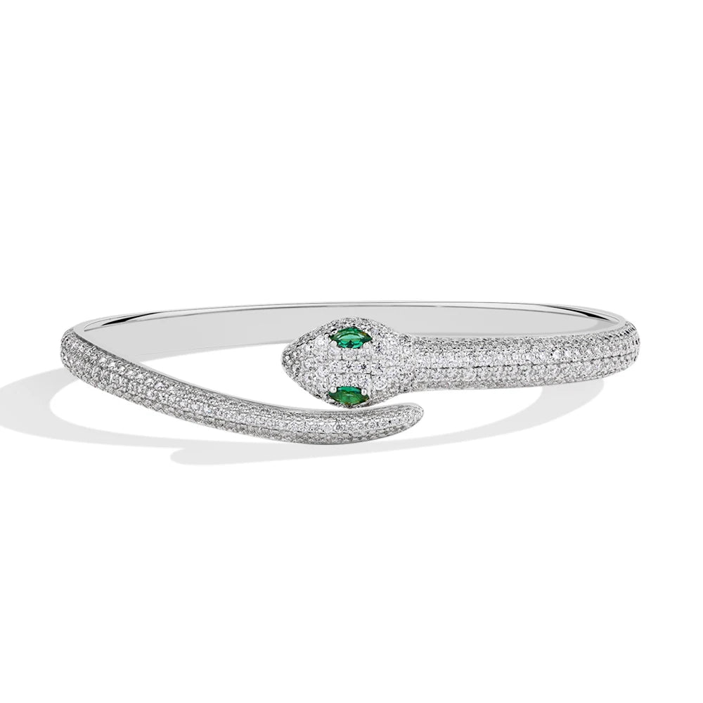 MINTYBOX Schlange S925 Silber Moissanit Armbänder für Damen Labor-Diamant 16-19cm 18k Vergoldet Hochzeit Luxus Edel Schmuck Geschenk