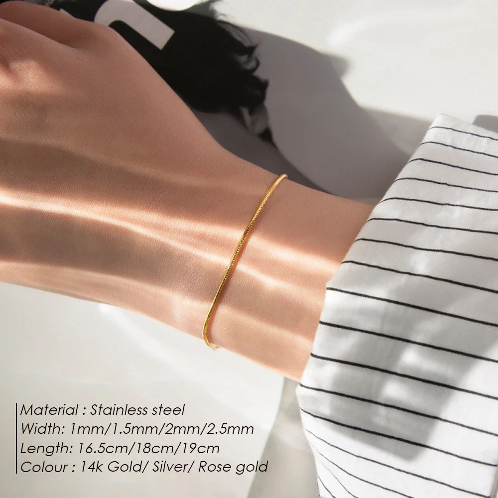 Heißer Verkauf Edelstahl Schlangenkette Armband Modeschmuck Für Männer Frauen Edelstahl Gliederarmband