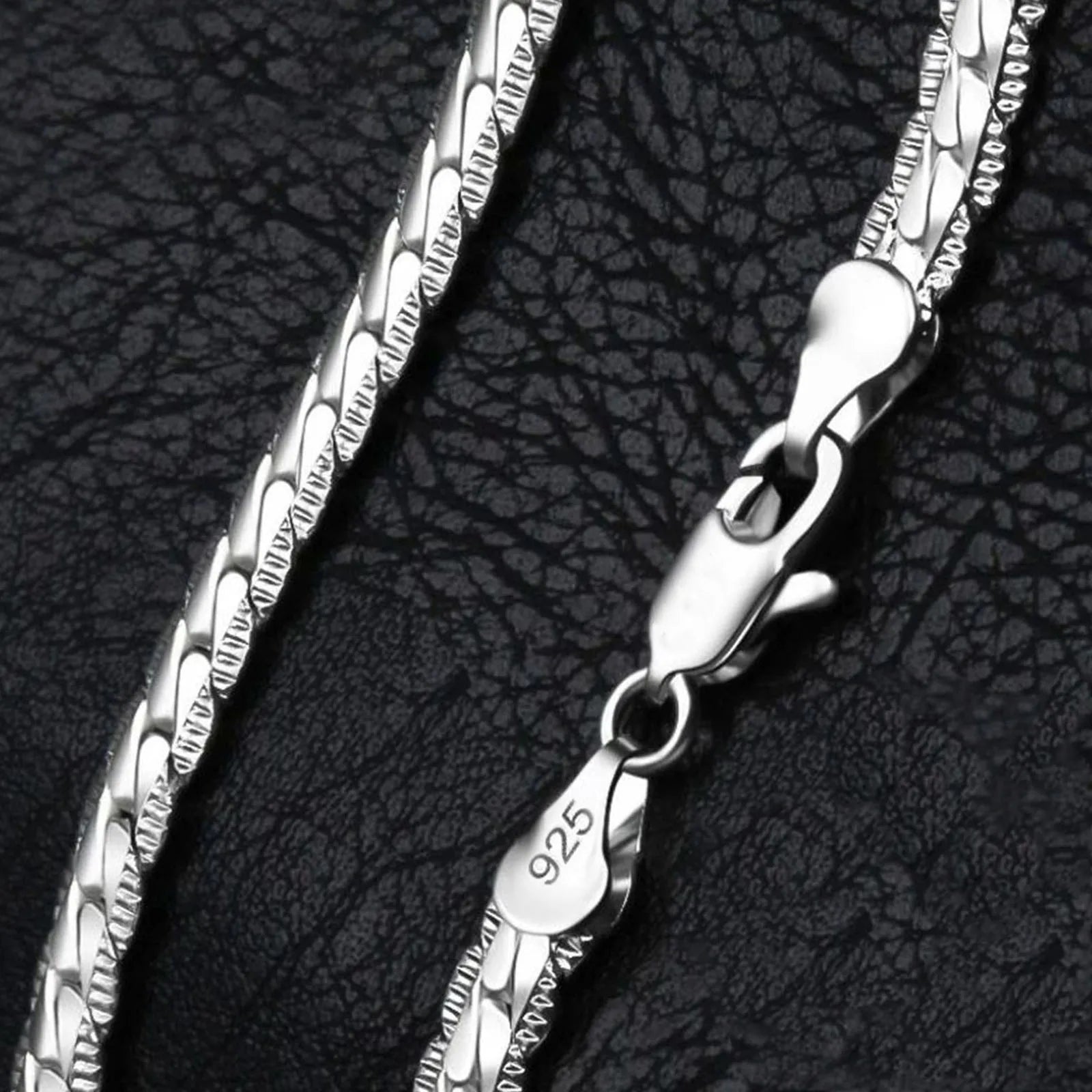 925 Sterlingsilber 8/16/18/20/22/24 Zoll 6mm Seitenkette Halskette Armband für Damen Herren Mode Charme Hochzeit Schmuck
