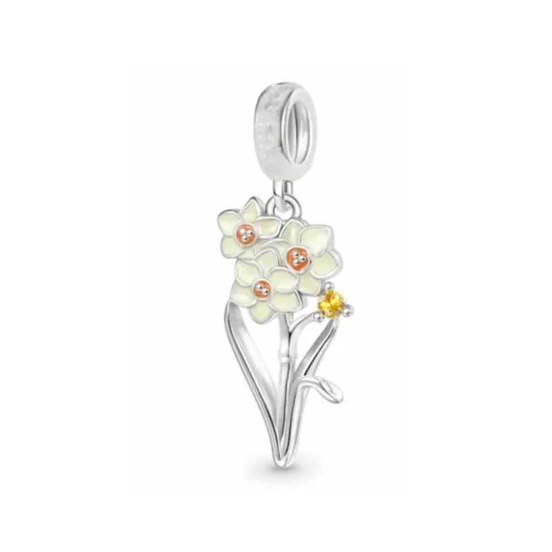 2026 925 Silber Blume, Schmetterling, Highland-Kuh, Motorrad-Anhänger passend für europäisches Original-Armband DIY Schmuck Exquisiter Schmuck