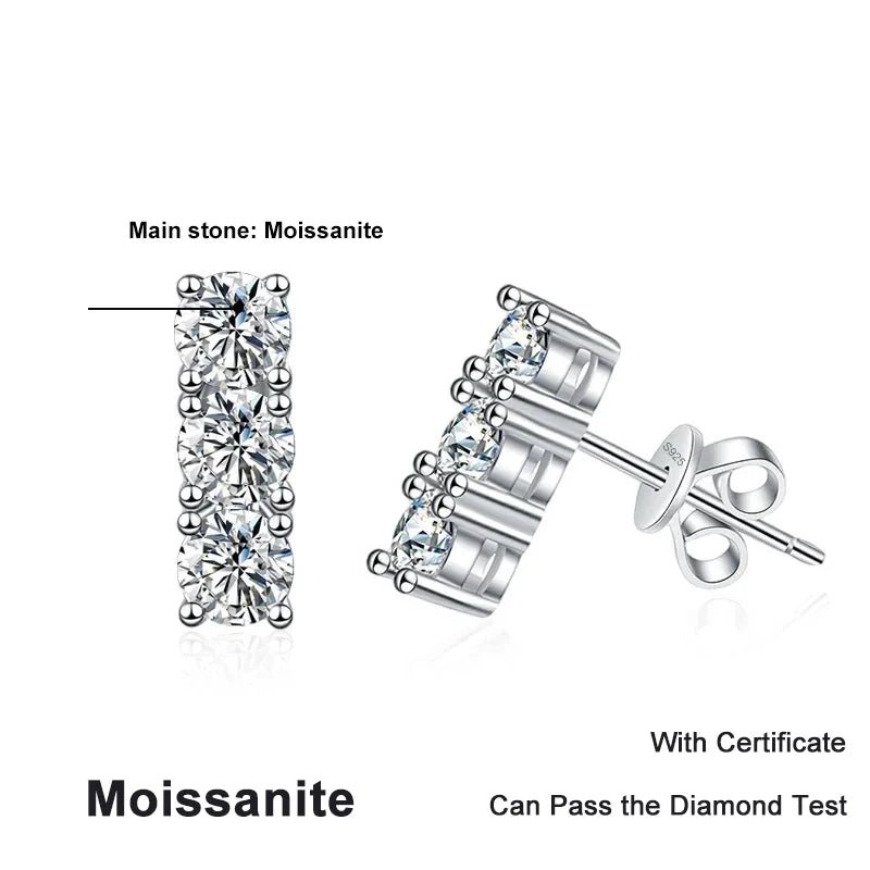 NeeTim 1.2cttw Voll Moissanit Ohrstecker für Frauen 3.5mm Edelstein Labor Diamant Ohrstecker 925 Sterlingsilber Schmuck