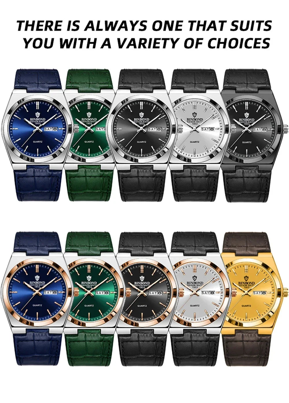 2026 Relojes de Pulsera de Cuarzo de Moda de Cuero Casual para Negocios Reloj Dorado Hombres Reloj de Lujo Relojes Automáticos Regalos para Hombres Montre Homme