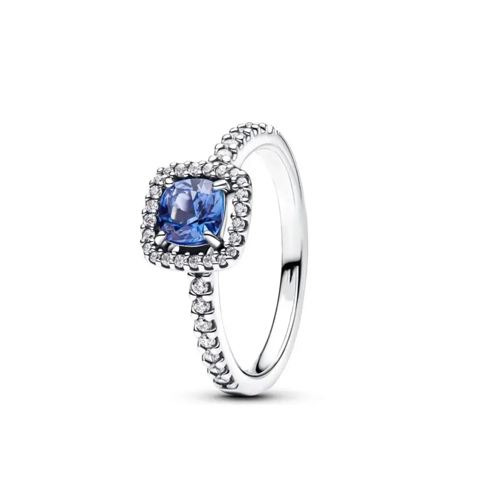 925er Silber Ring Heißer Verkauf Muttertag Mama Größe 6 7 8 9 Rot Blauer Stein Schmuck Charm Passender DIY Geburtstagsgeschenk