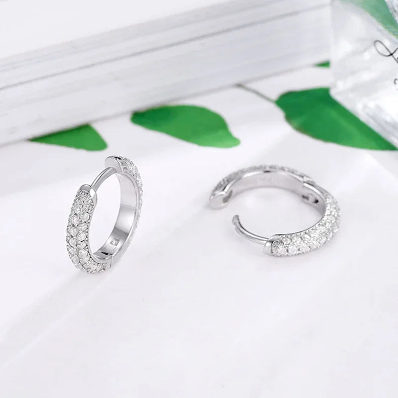 NeeTim Ohrringe mit vollem Moissanit-Diamant, 925er Sterlingsilber mit Vergoldung, Hochzeit, Verlobung, Party, edler Schmuck für Frauen