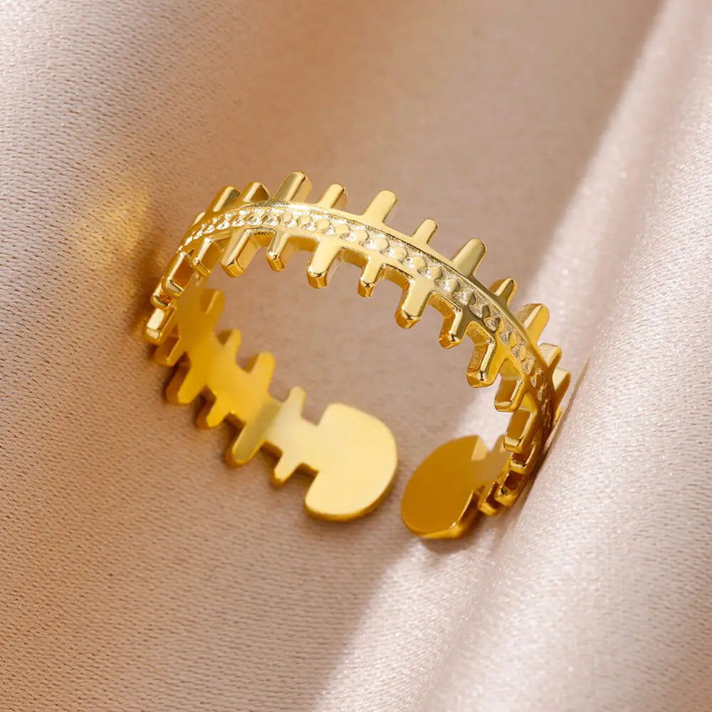 Muschelringe für Frauen, vergoldete Edelstahlringe, klobige Hochzeits-Statement-Schmuck-Muschelringe, Trendgeschenk Anillos