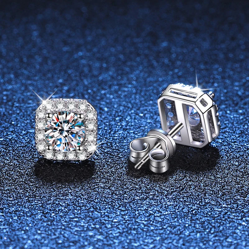 Neetim Real 0.5-1 Karat D-Farbe Moissanit Ohrstecker für Frauen 100% 925 Sterling Silber Funkelnde Ohrringe Hochzeitsschmuck
