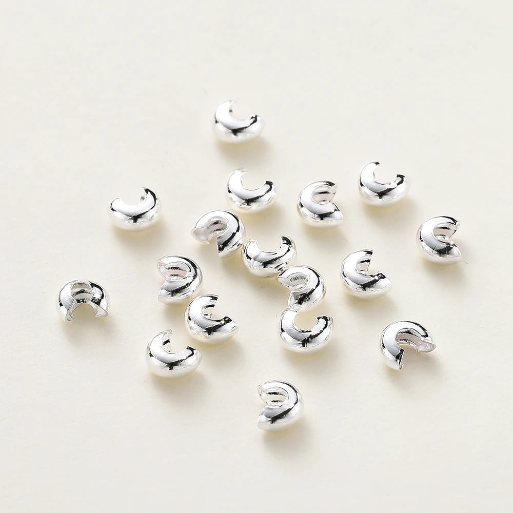 3mm/4mm/5mm Cuentas de Engarce Abiertas Chapadas en Oro de 14k y 18K, Cubiertas para Cuentas de Engarce, Cuentas Espaciadoras Tope para Suministros de Fabricación de Joyas DIY