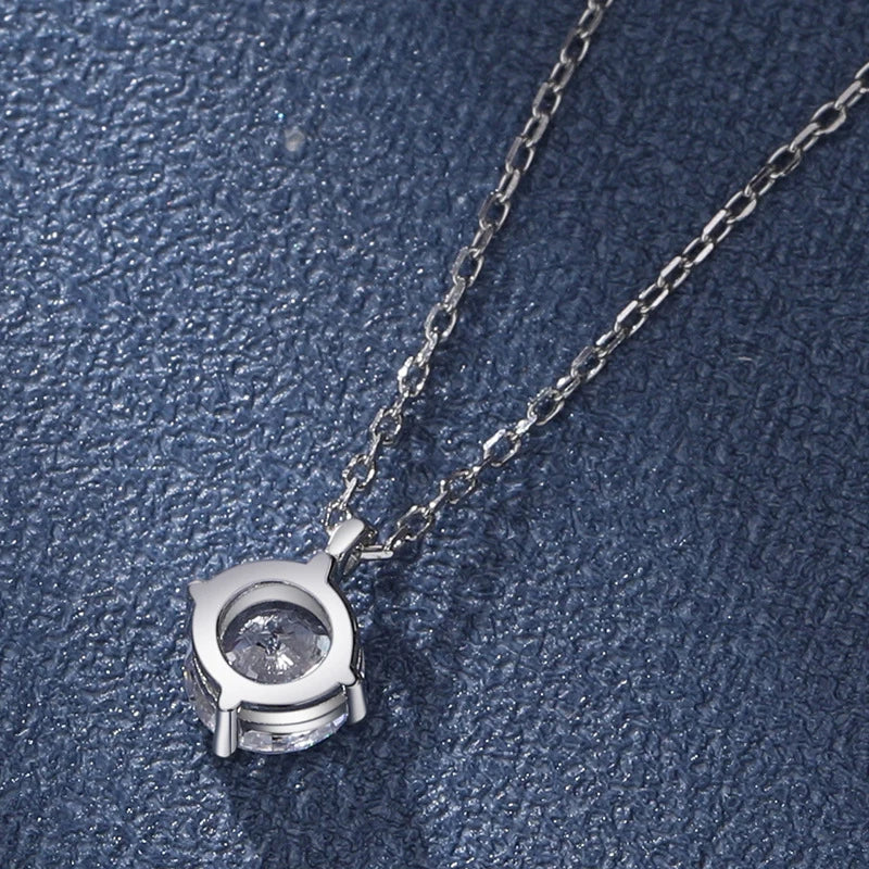 NeeTim 1CT 2CT Collar con Colgante de Moissanita Real para Mujer, Plata de Ley 925 de Alta Calidad, Joyería de Lujo para Boda, Fiesta Nupcial