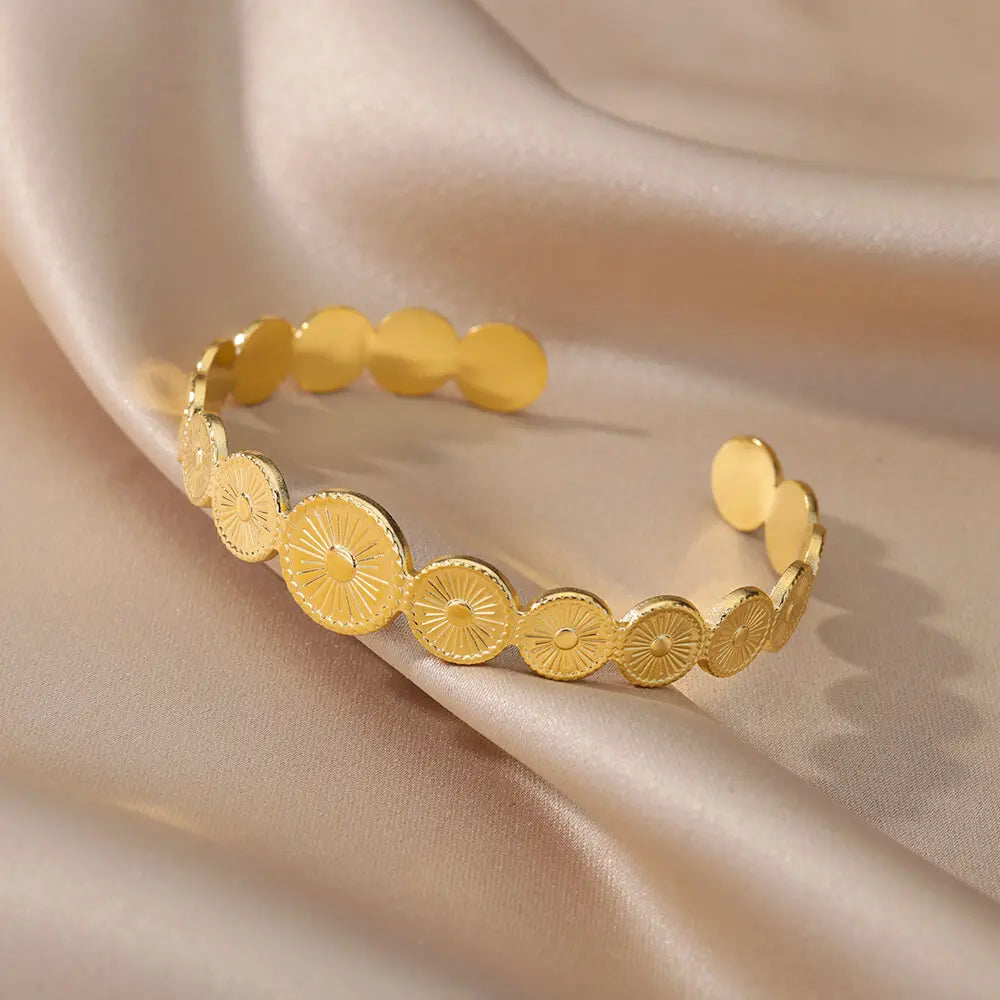 Jesus Armreifen Armband für Frauen Edelstahl Gold Farbe Luxus Armbänder Neuer Trend Hochzeit Schmuck pulseras mujer bijoux