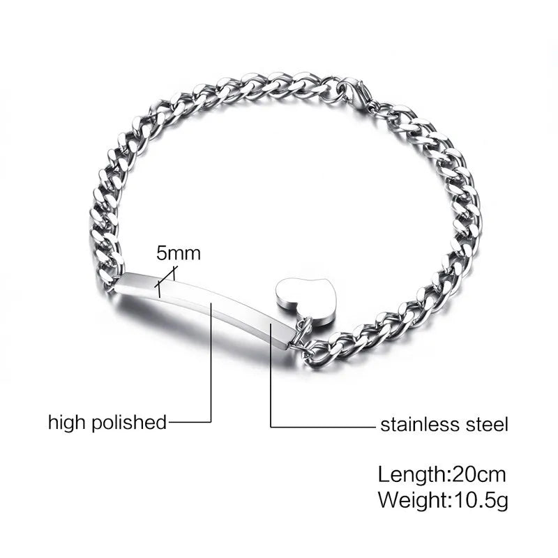 Vnox Minimalistische personalisierte gravierbare Edelstahl-dünne Armbänder für Frauen, Damen, individuelle Freundschafts-, Brautjungfern-Geschenke, Schmuck