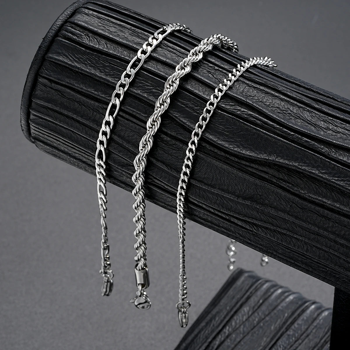 3tlg/Set Edelstahl Punk Cuban Chain Armband für Herren Minimalistisches Silberfarbenes Hip Hop Armband Party Mode Schmuck Geschenke