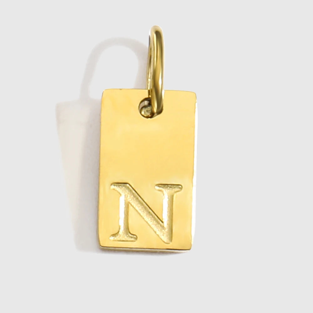 Alphabet-Anhänger für Halsketten, Edelstahl-Schmuck, DIY gravierte Schriftzüge, Accessoires, Damenschmuck