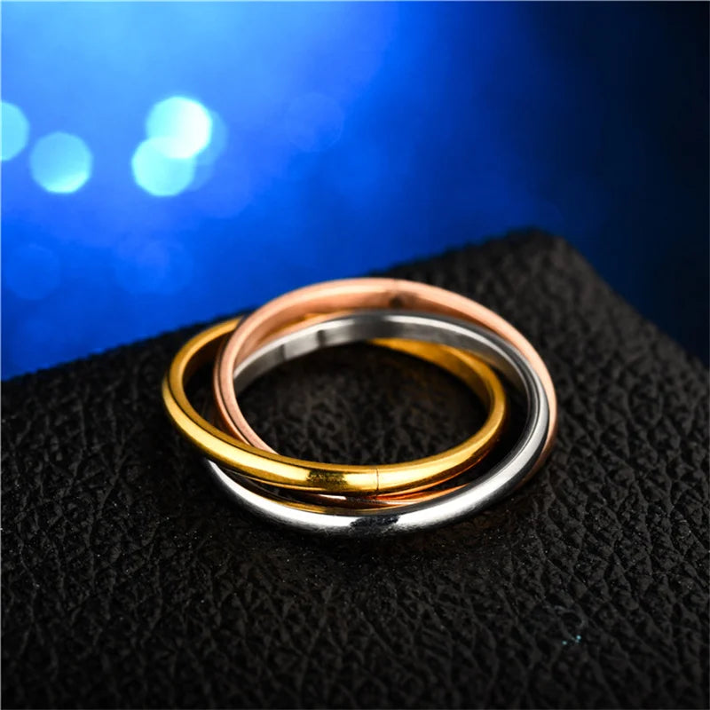 Anti-Angst Entspannungsringe Für Paare Rotierende Edelstahl Mond- und Stern-Liebesband Fidget-Ringe Anillo Antiestres