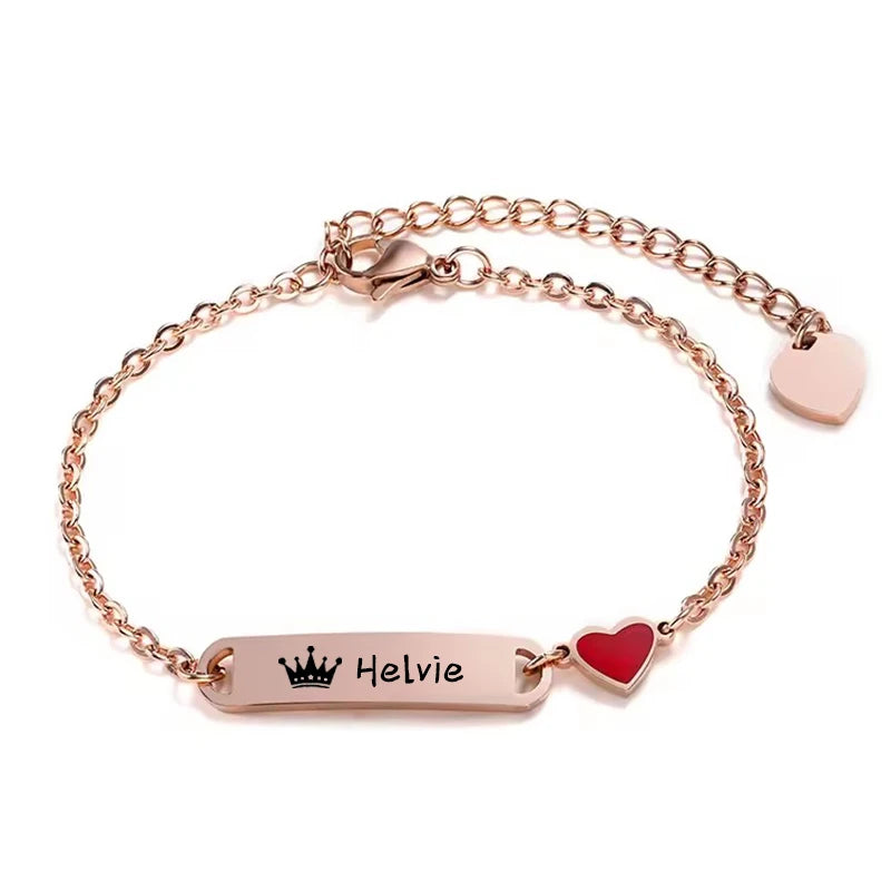 Personalisierte Baby Namen Armbänder 14K Vergoldet Benutzerdefinierte ID Armbänder für Mädchen Jungen Individuelle Text Armbänder Neugeborenen Geschenk