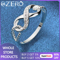 ALIZERO 925 Sterling Silber Zirkon 8-Form Ring für Frauen Eheringe Verlobungsband Ewiges Manifest Schmuck Paar Geschenk