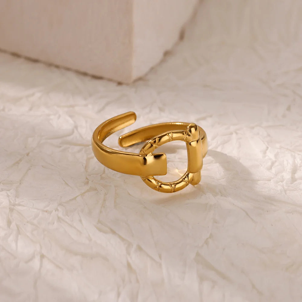 Anillos de doble corazón para mujer, color dorado, acero inoxidable, anillo abierto ajustable, joyería estética de moda para fiesta o boda, regalo